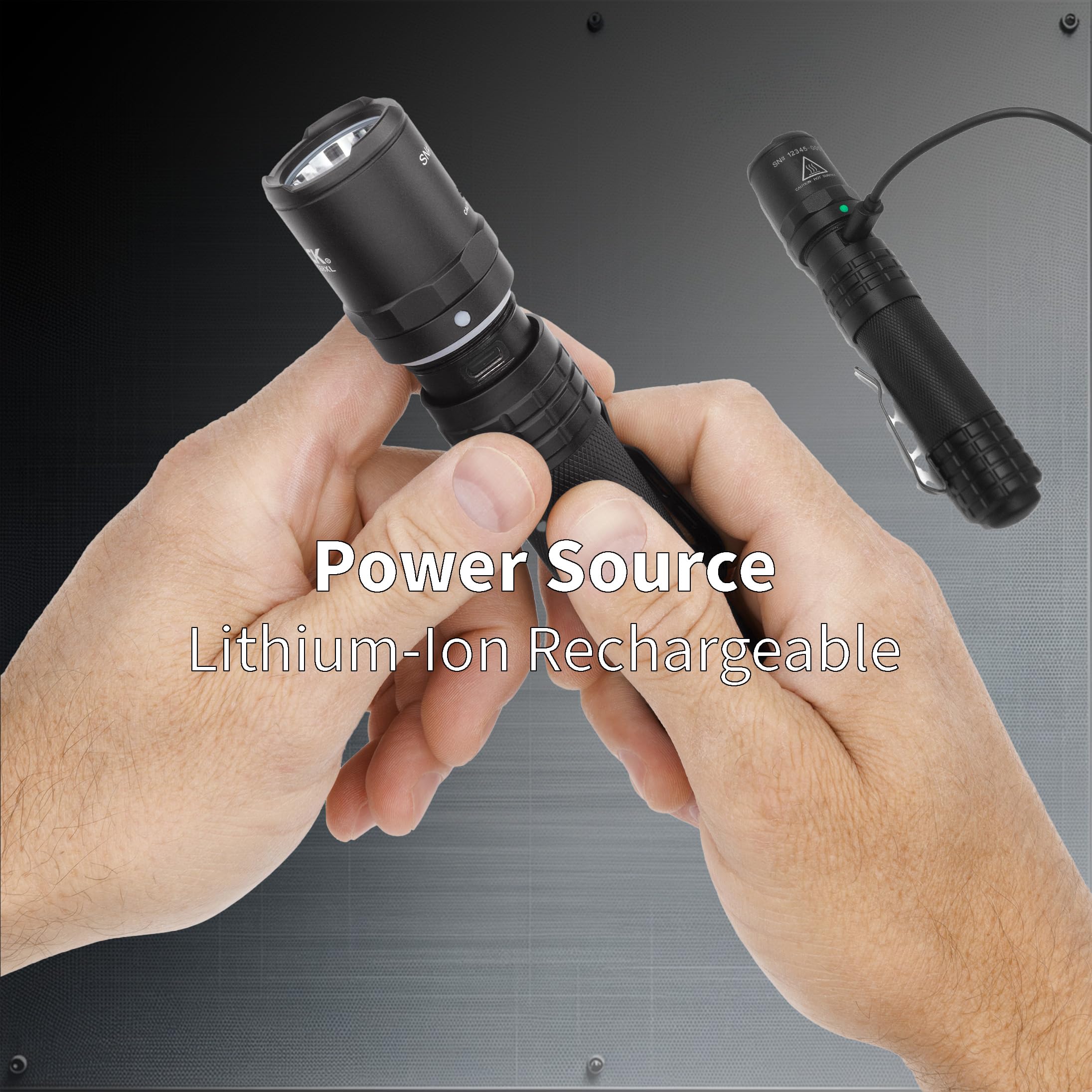 Nightstick USB-558XL USB-C Rechargeable Tactical Flashlight - 1000 Lumens, Durable Black LED Flashlight for Police, Security, Hunting & Outdoor Adventures