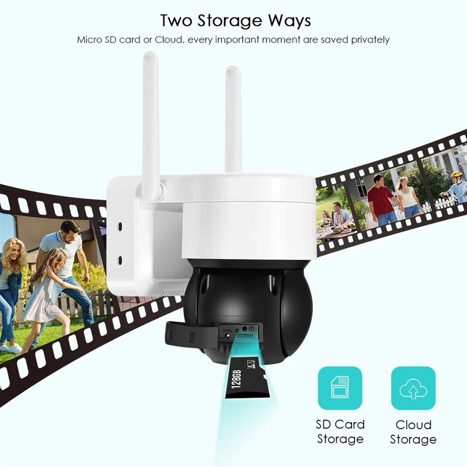JOLIANE 2MP Solar CCTV Camera - Outdoor PTZ Security with Night Vision for Home Surveillance (WiFi Only)