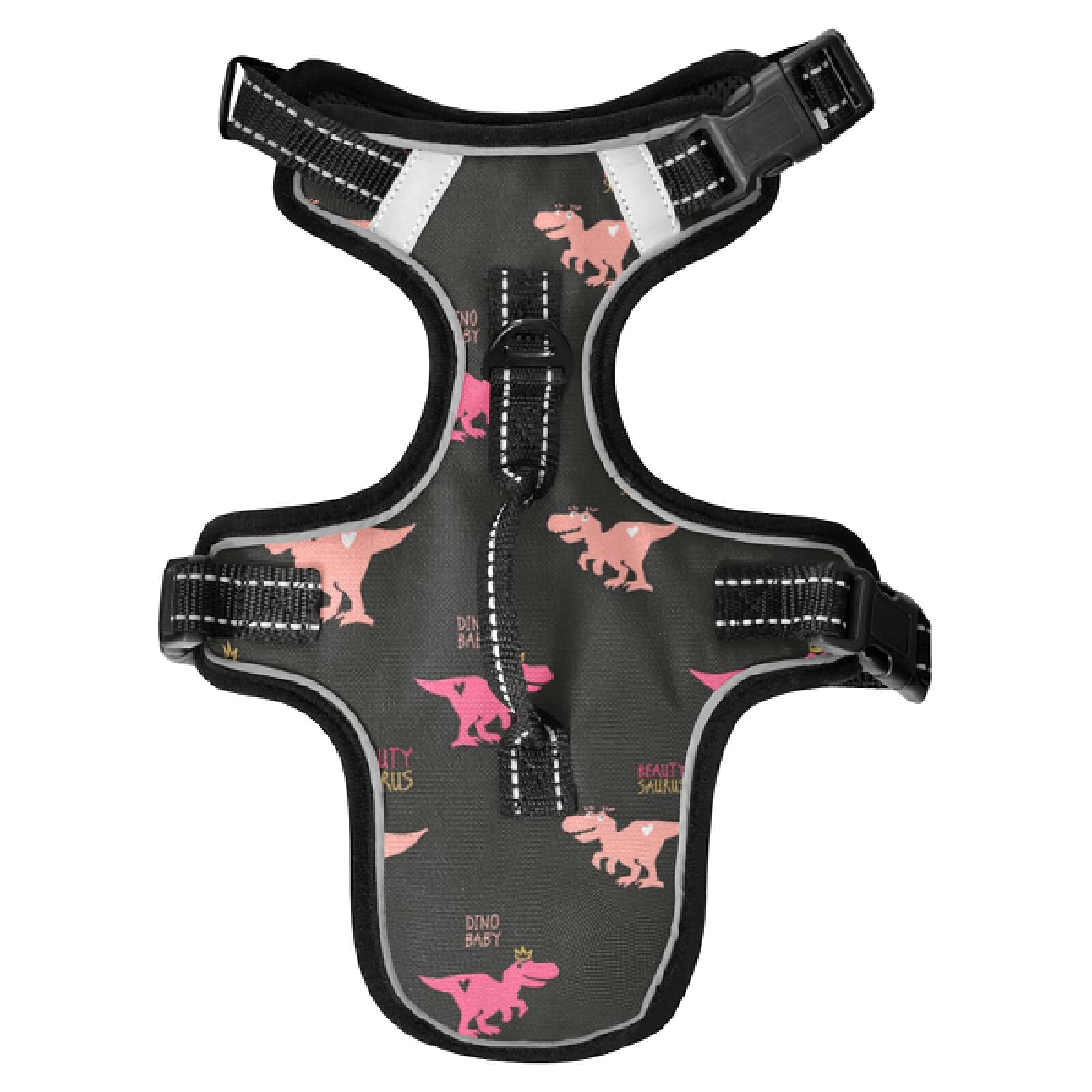 Dinosaur Dog Harness No Pull Pet Vest - Reflective Breathable Small & Medium Dog Harness with Nylon Handle for Walking, Hiking & Outdoor Adventures