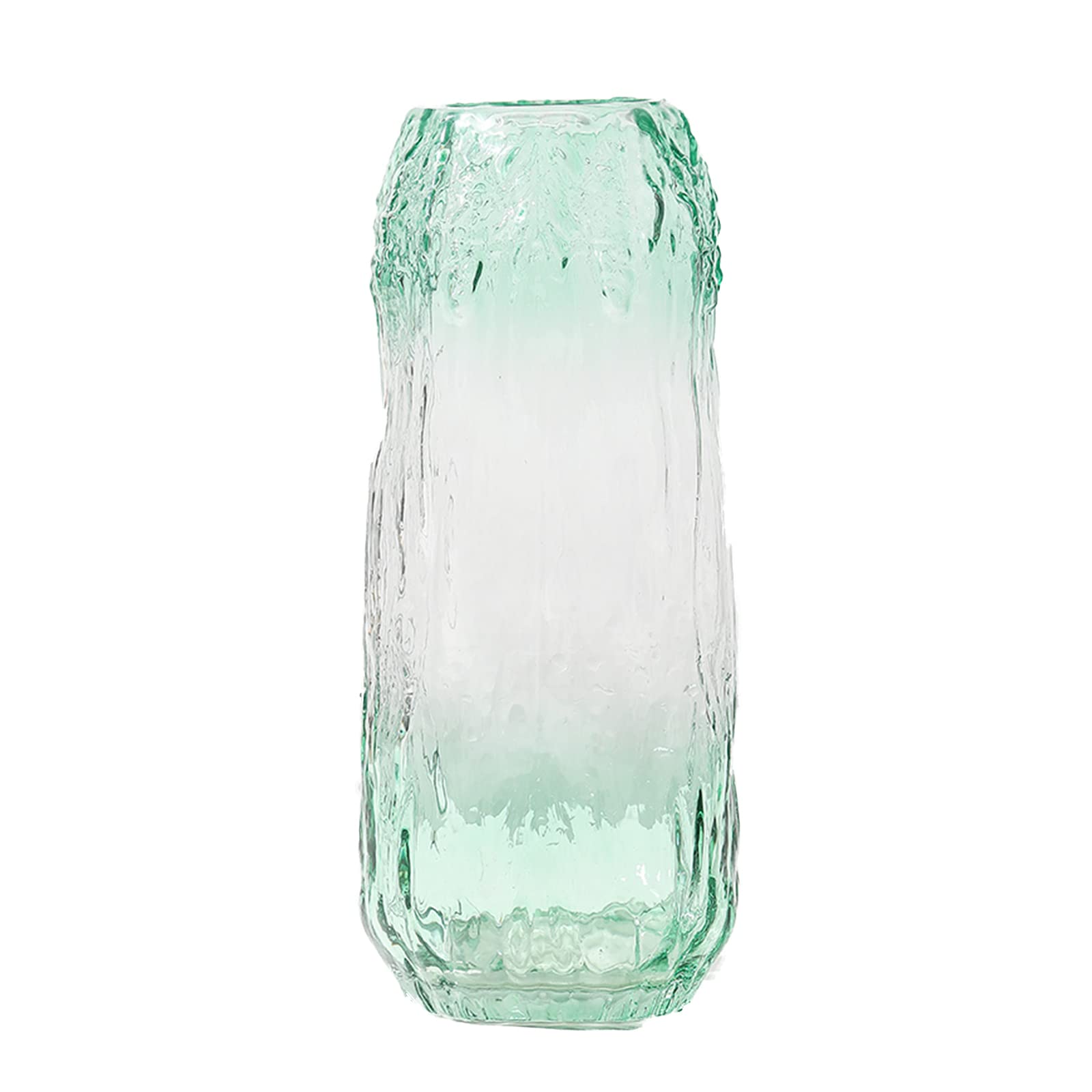 Premium Hydroponic Vase - Clear Crystal Glass Plant Container with Green Gradient for Flowers & Herbs | Modern Home & Office Decor (13x29cm) | Perfect for Living Room, Kitchen, Dining Table & Wedding Centerpieces