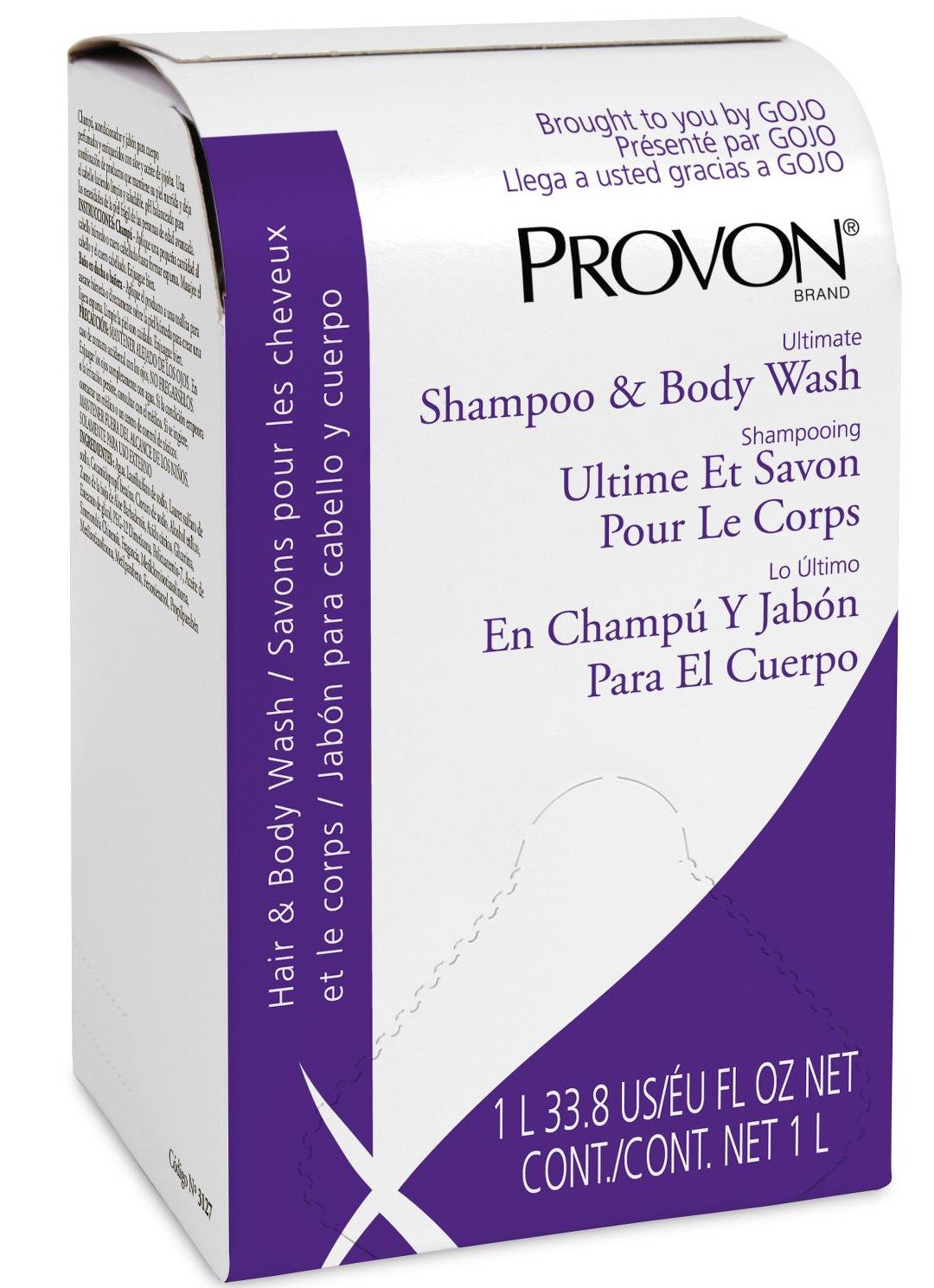 PROVON NXT Ultimate Shampoo and Body Wash Refill - Light Herbal Scent, 1000mL (Pack of 8) for Push-Style Dispenser | Gentle Cleansing for Gym, Spa & Healthcare Professionals