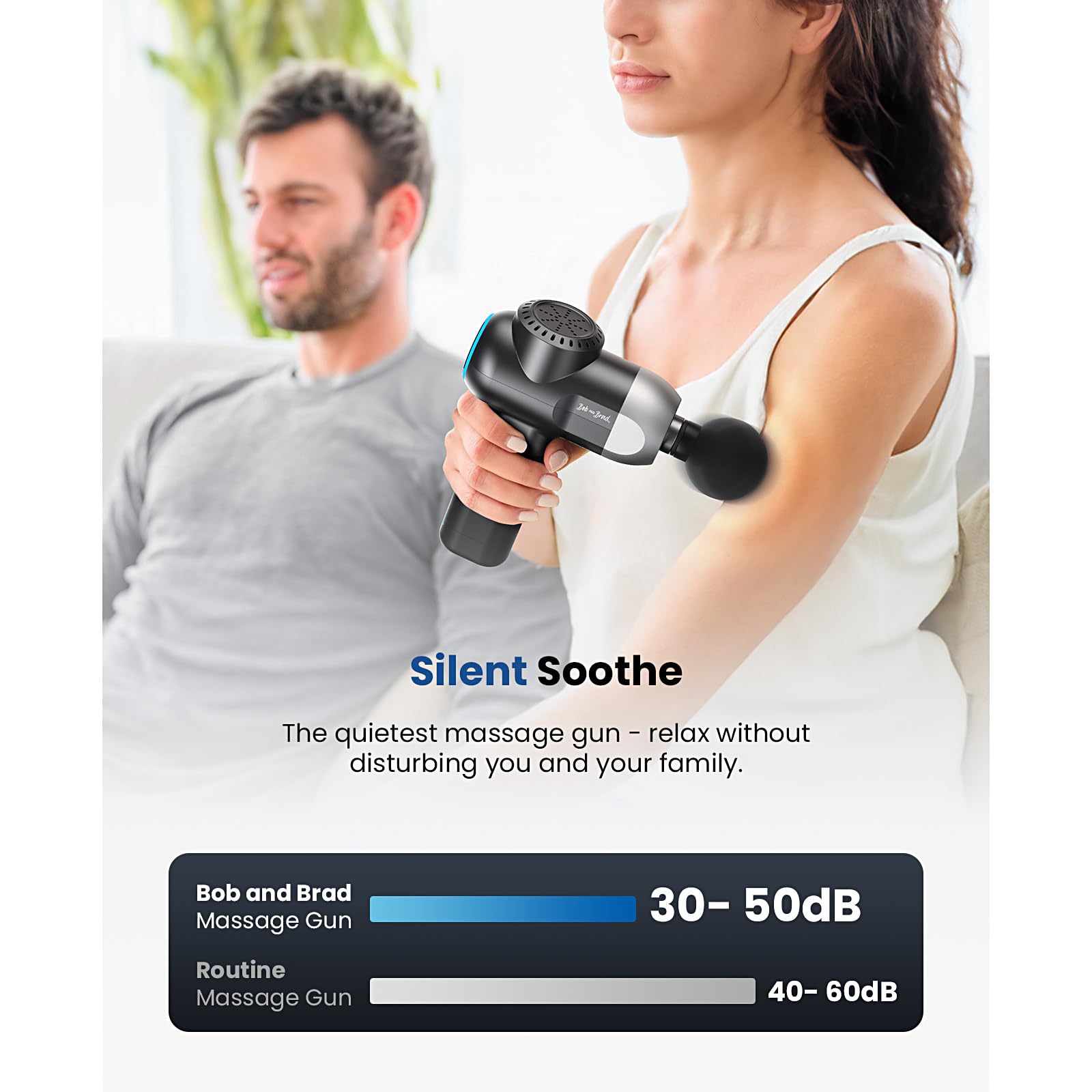BOB AND BRAD C2 Plus Massage Gun with Heat Therapy - Deep Tissue Percussion Massager for Muscle Recovery, Pain Relief & Relaxation - Professional Electric Back Massager for Athletes, Home Gym & Physical Therapy - FSA/HSA Eligible - Perfect for Post-Workout, Office Stress & Chronic Pain Relief