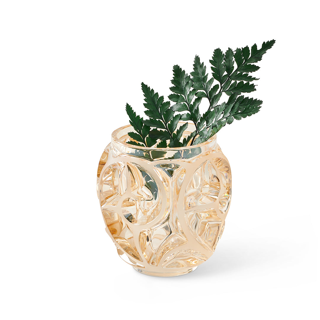 Elegant Tourbillons Vase with Gold Luster - Small Decorative Ceramic Flower Vase for Home Décor, Wedding Centerpieces & Gift Giving