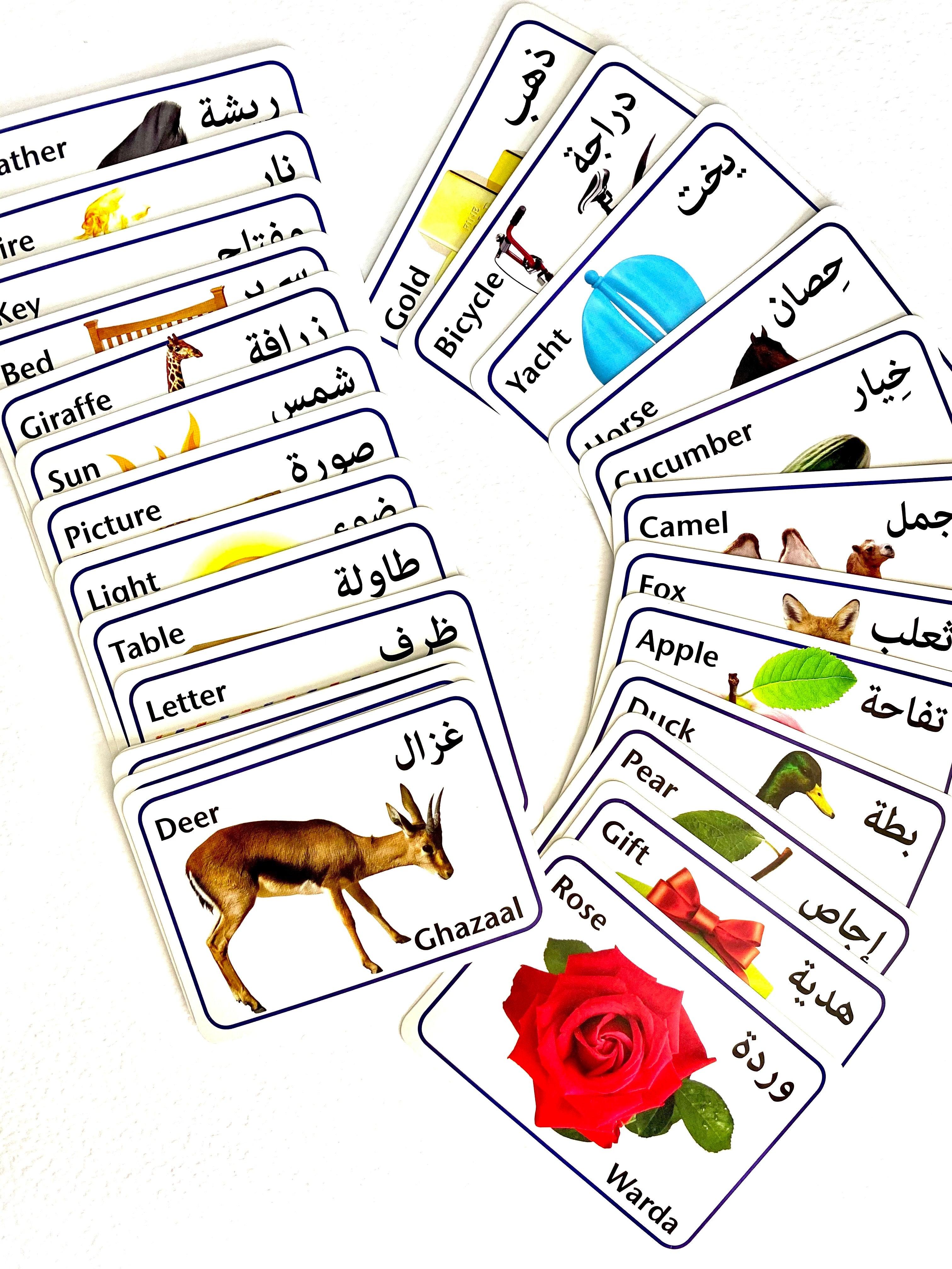 Arabic Alphabet Bilingual Flash Cards for Kids - 28 Educational Learning Cards for Toddlers & Preschoolers - Perfect for Homeschooling, Classroom & Travel Learning Activities
