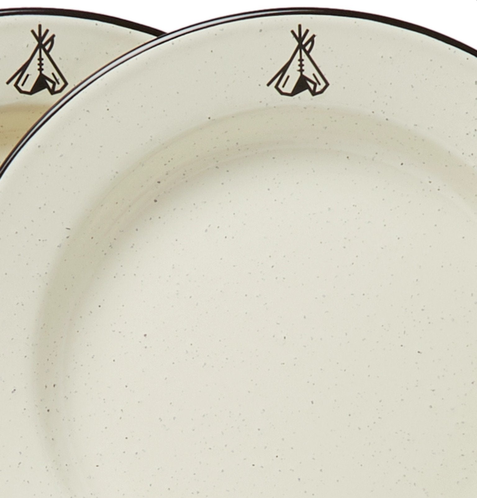 Vintage Style Enamelware Dishes - Tepee Camp Pendleton Collection | Durable & Lightweight for Camping, Picnics & Outdoor Adventures