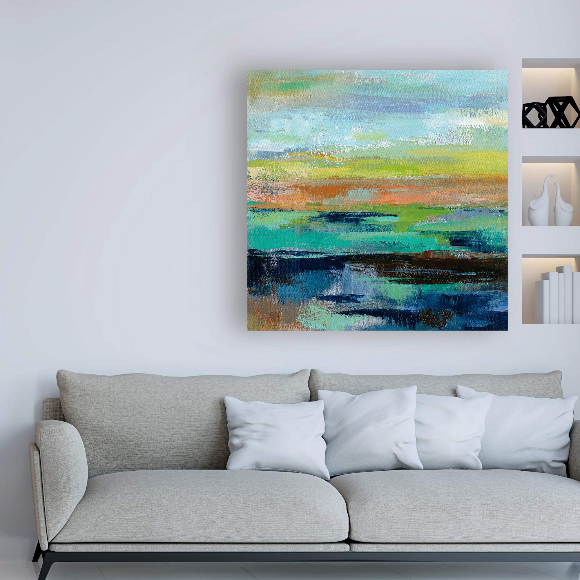 Trademark Fine Art - Delmar Sunset III by Silvia Vassileva, 18x18 Inch Wall Art Canvas Print - Perfect for Living Room, Bedroom & Office Decor