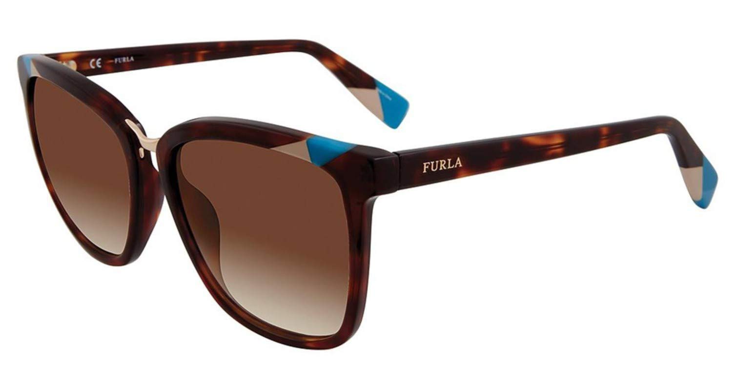 Furla SFU 230 Brown 0714 Polarized Sunglasses for Women - UV Protection, Fashionable Cat Eye Design - Perfect for Beach, Driving & Outdoor Activities