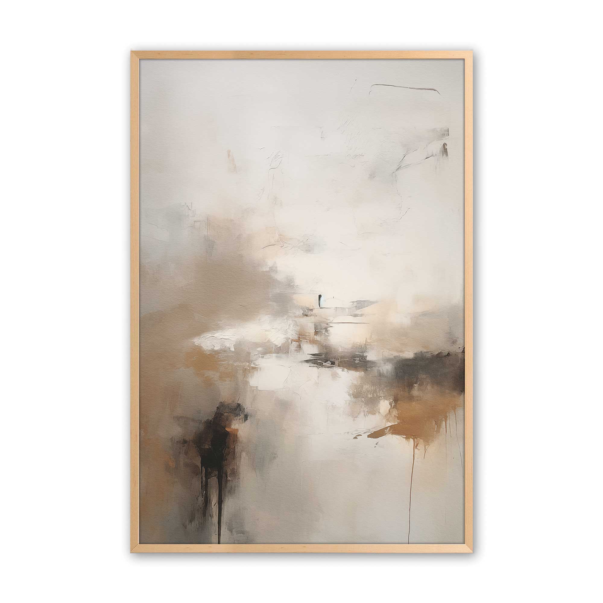 Elegant Gold Gilded Gust - Set of 3 Framed Wall Art Prints for Living Room, Bedroom & Office Decor