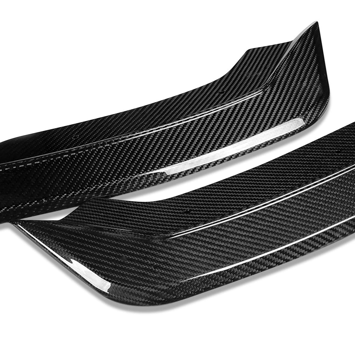 DNA MOTORING Front Bumper Lip with Vertical Stabilizers for 2018-2020 Honda Fit - Resin Carbon Fiber Style (2-PU-685-R-RCF) | Enhance Aerodynamics & Sporty Look for Street Racing & Car Shows