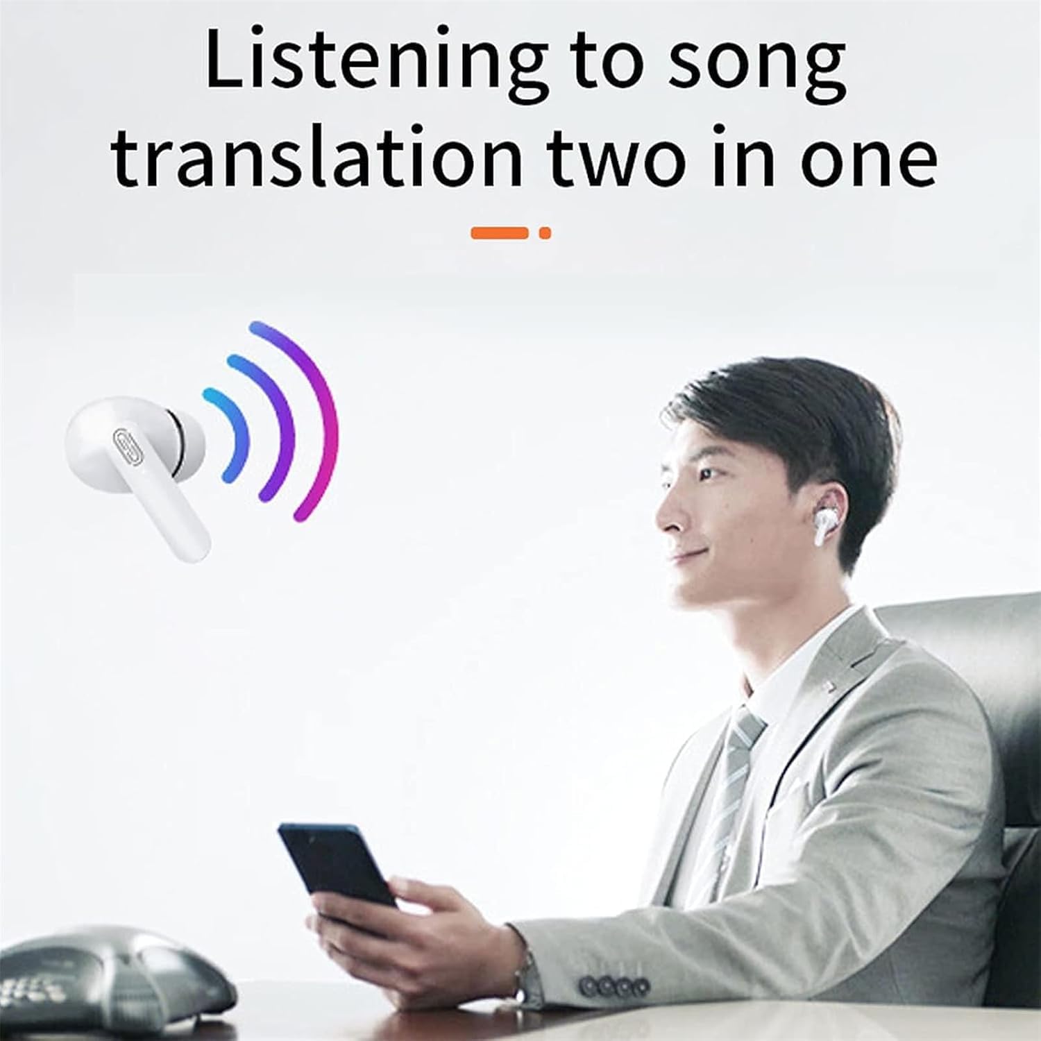 Elderdiscuss™ Hy-T26 Pro Bluetooth Translator Earbuds - 114 Languages Real-Time Translation, High-Precision Wireless Earbuds for Travel, Business & Multilingual Communication (Black)