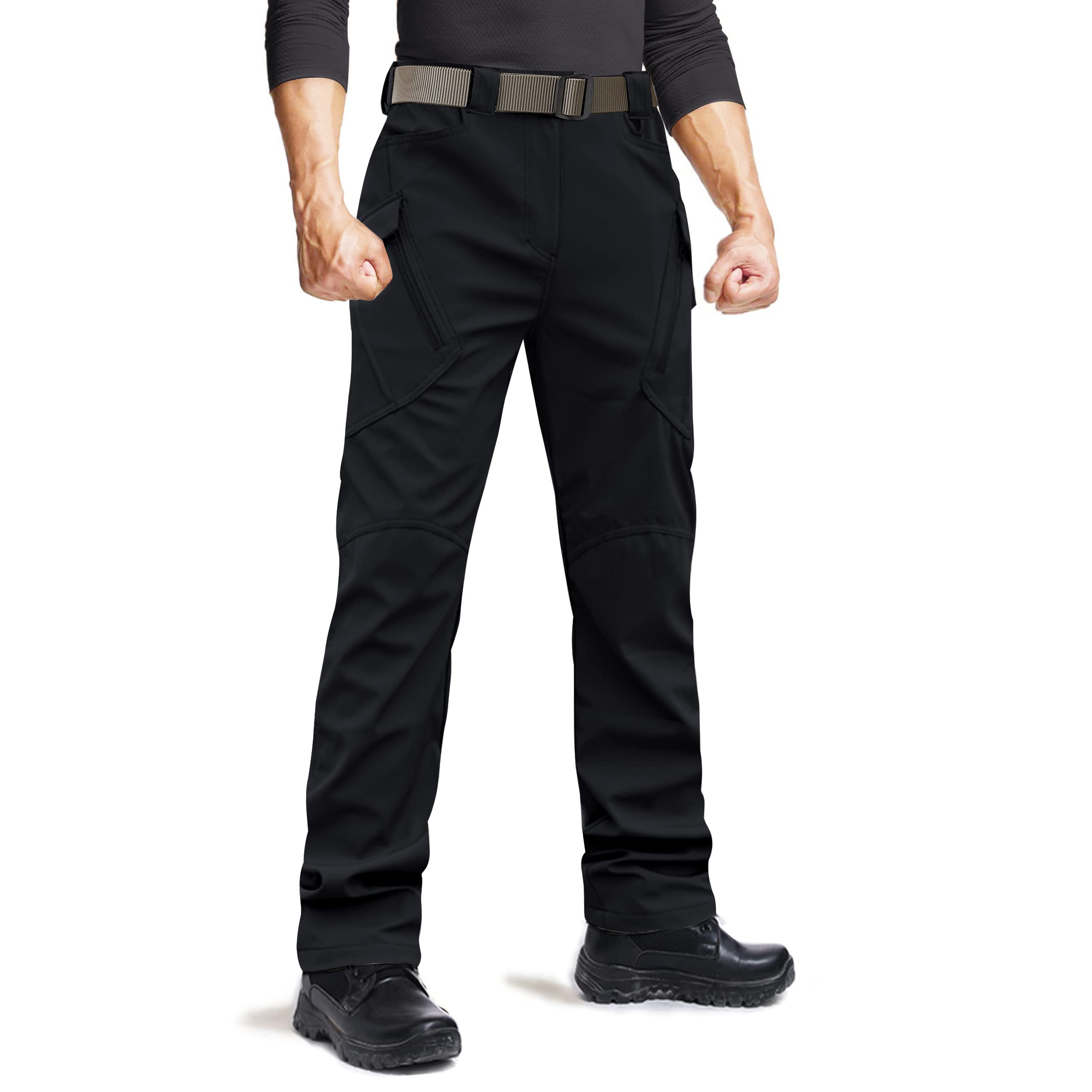 Men's Lightweight Quick-Dry Hiking Pants - Waterproof Tactical Cargo Pants with Stretch Waist for Outdoor Adventures, Camping & Work