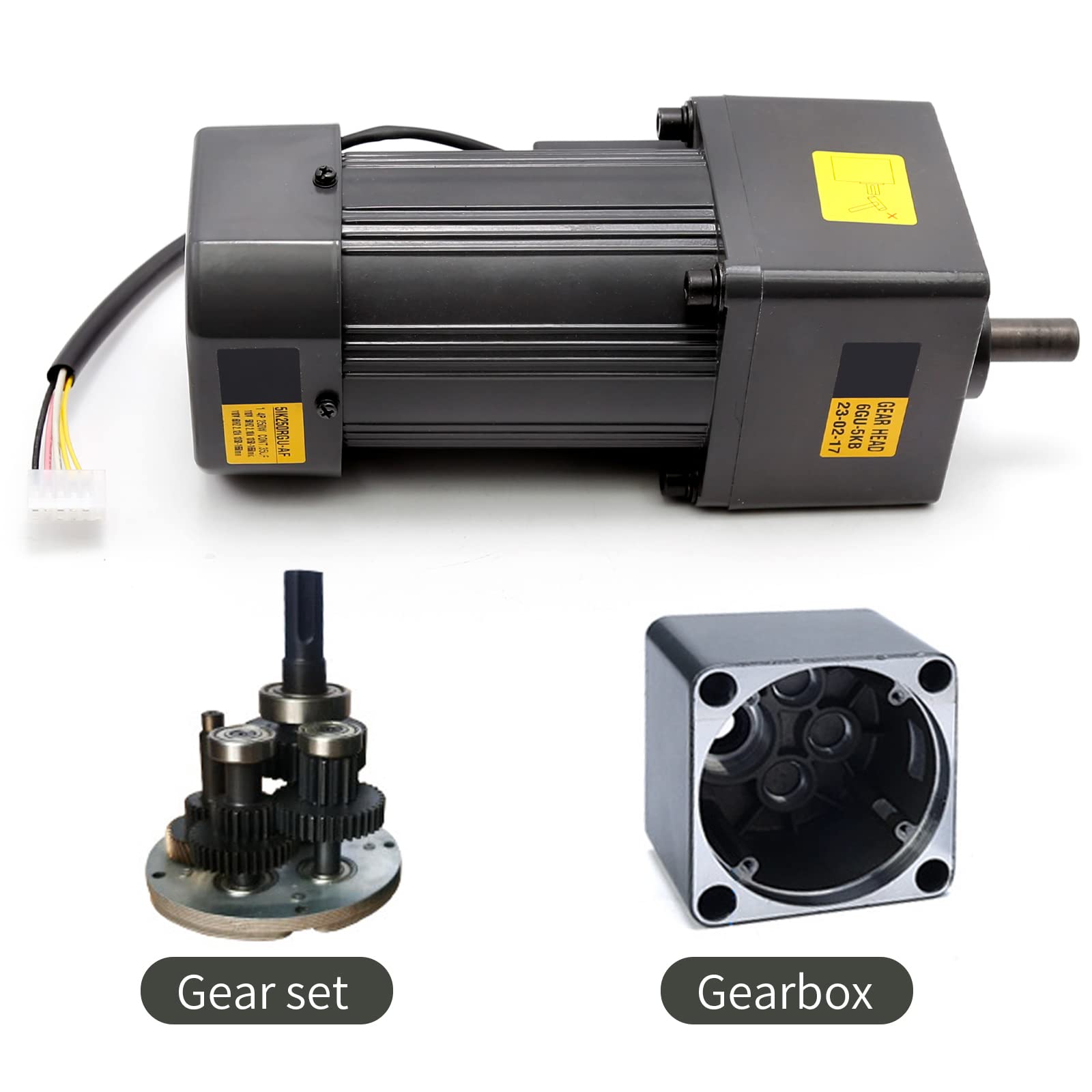 250W 5K Adjustable Variable Speed AC Gear Motor 110V with Speed Controller (0-270 RPM) - Industrial Use for Machinery, Conveyors, and Automation Systems