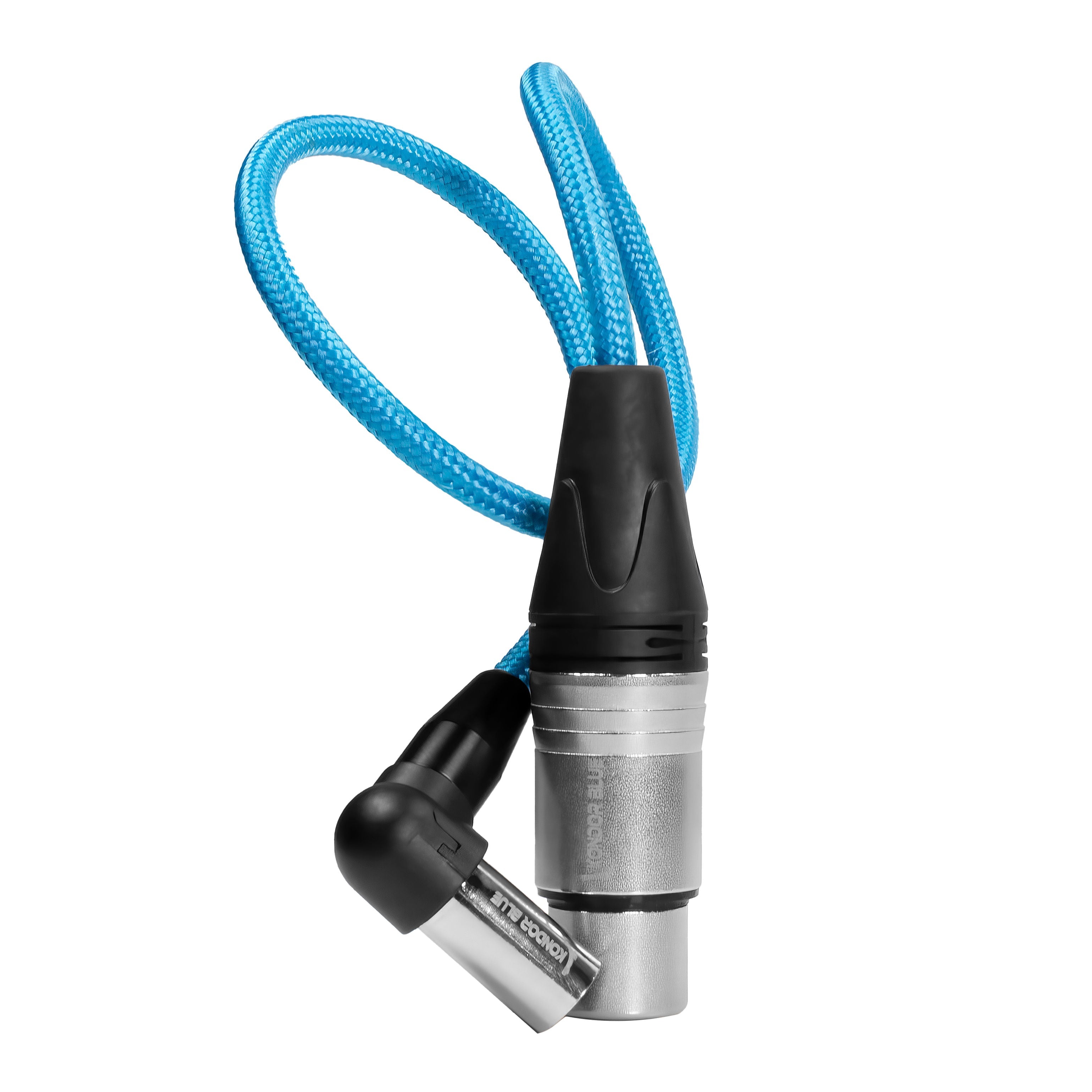 Kondor Blue 17-Inch Right Angle Mini XLR to XLR Cable for Canon C70 & 6K Pro - Professional Audio Connection for Cinema Cameras & Studio Recording