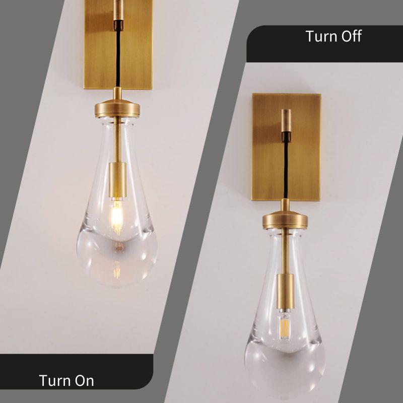 5 Inch Raindrop Series Wall Sconce - Modern LED Light Fixture for Bedroom, Living Room & Hallway Lighting