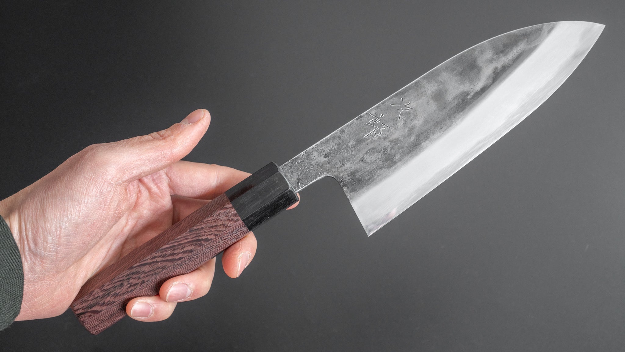 Jiro Tsuchime Wa Santoku 165mm Taihei Tagayasan Handle Japanese Chef Knife - Perfect for Slicing, Dicing & Chopping Vegetables, Meat & Fish in Professional Kitchens & Home Cooking