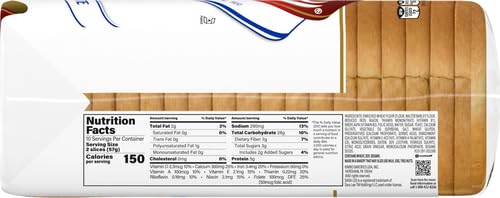 Sara Lee Classic White Sandwich Bread - 20 Oz Loaf, No Artificial Colors or Flavors | Perfect for Sandwiches, Toast & Family Breakfast
