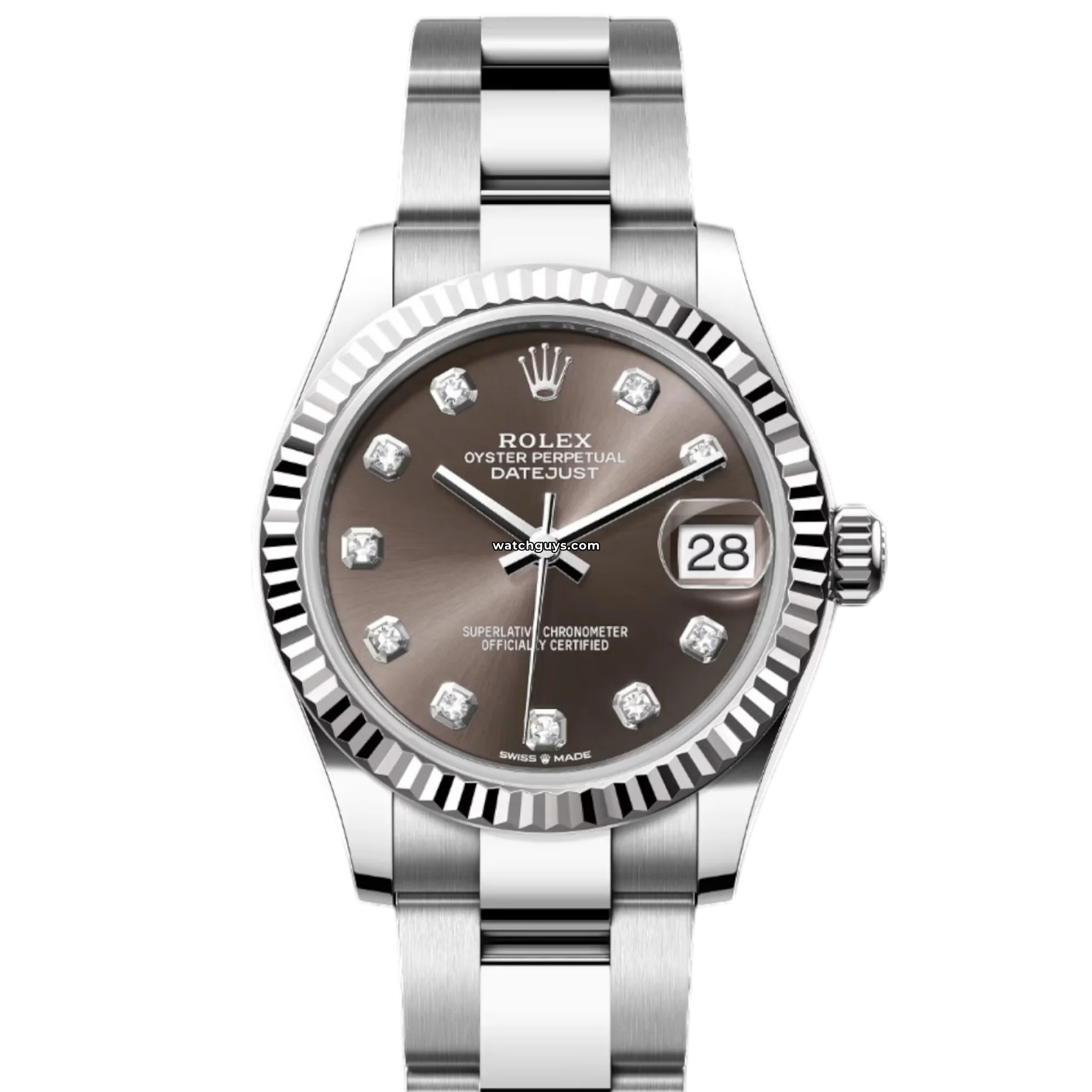 Rolex Datejust 278274 Stainless Steel Watch with Dark Grey Dial and Diamond Markers - Luxury Timepiece for Business, Gifts & Special Occasions