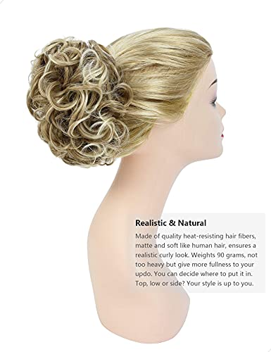 Classic Curly Chignon Hairpiece Bun - Elegant Synthetic Hair Bun for Women | Perfect for Weddings, Prom, Cosplay & Everyday Hairstyles