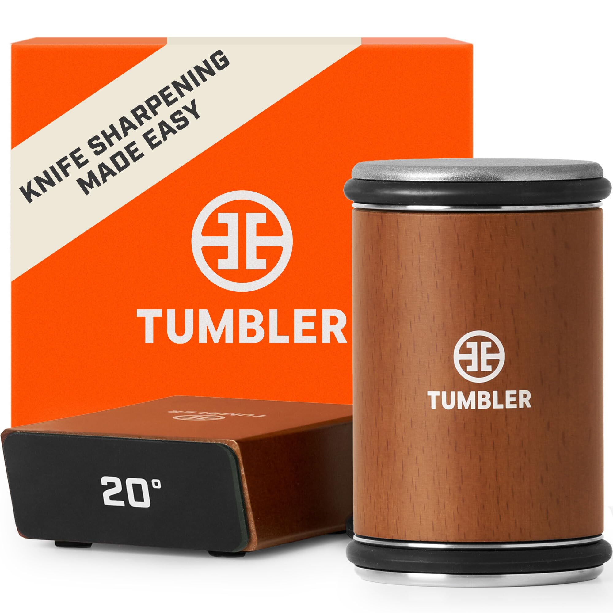 The Original Tumbler Rolling Knife Sharpener™ - Professional 15° & 20° Angle Knife Sharpener Tool for Kitchen Knives - Easy to Use Manual Knife Sharpening Kit - Perfect Kitchen Gadget & Gift for Home Chefs, Camping, BBQ & Outdoor Cooking
