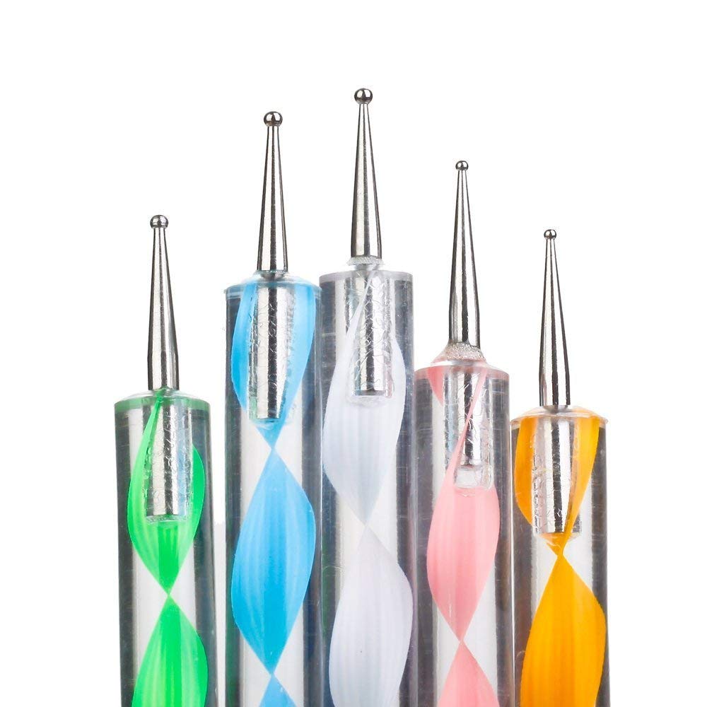 Bunny Nail Art Dotting Tools Set of 5 - Professional Nail Design Stamping & Dot Painting Kit for Marble & Shiny Resistant Nail Art - Perfect for DIY Manicure & Salon Use
