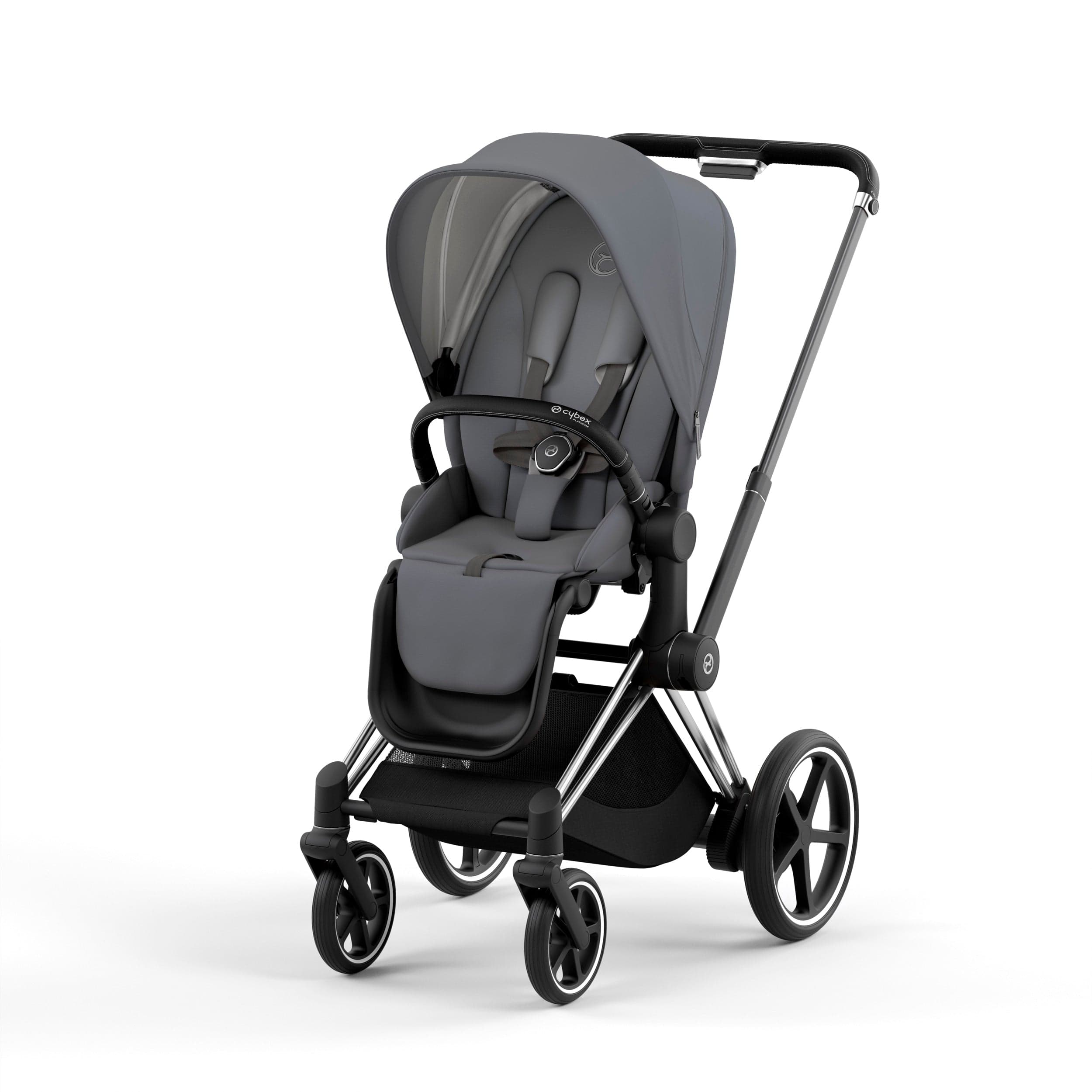 Cybex ePriam 2 Complete Stroller - Lightweight Chrome & Black Baby Stroller for Newborns to Toddlers | Perfect for City Walks, Shopping & Travel