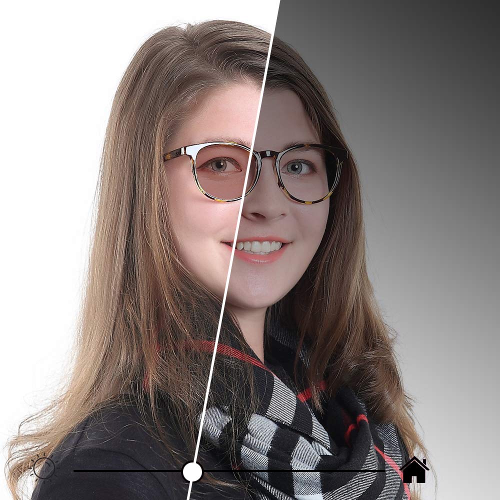 YEIN Blue Light Blocking Glasses - Photochromic Brown Spring Hinge Sunglasses for Women & Men | Anti-Eyestrain, Anti-Glare Computer Reading Glasses | Perfect for Gaming, TV Watching & Digital Screen Use