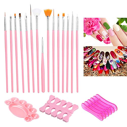 15pcs Nail Art Brush Set - Dotting & Polish Tools for Home Salon Manicure
