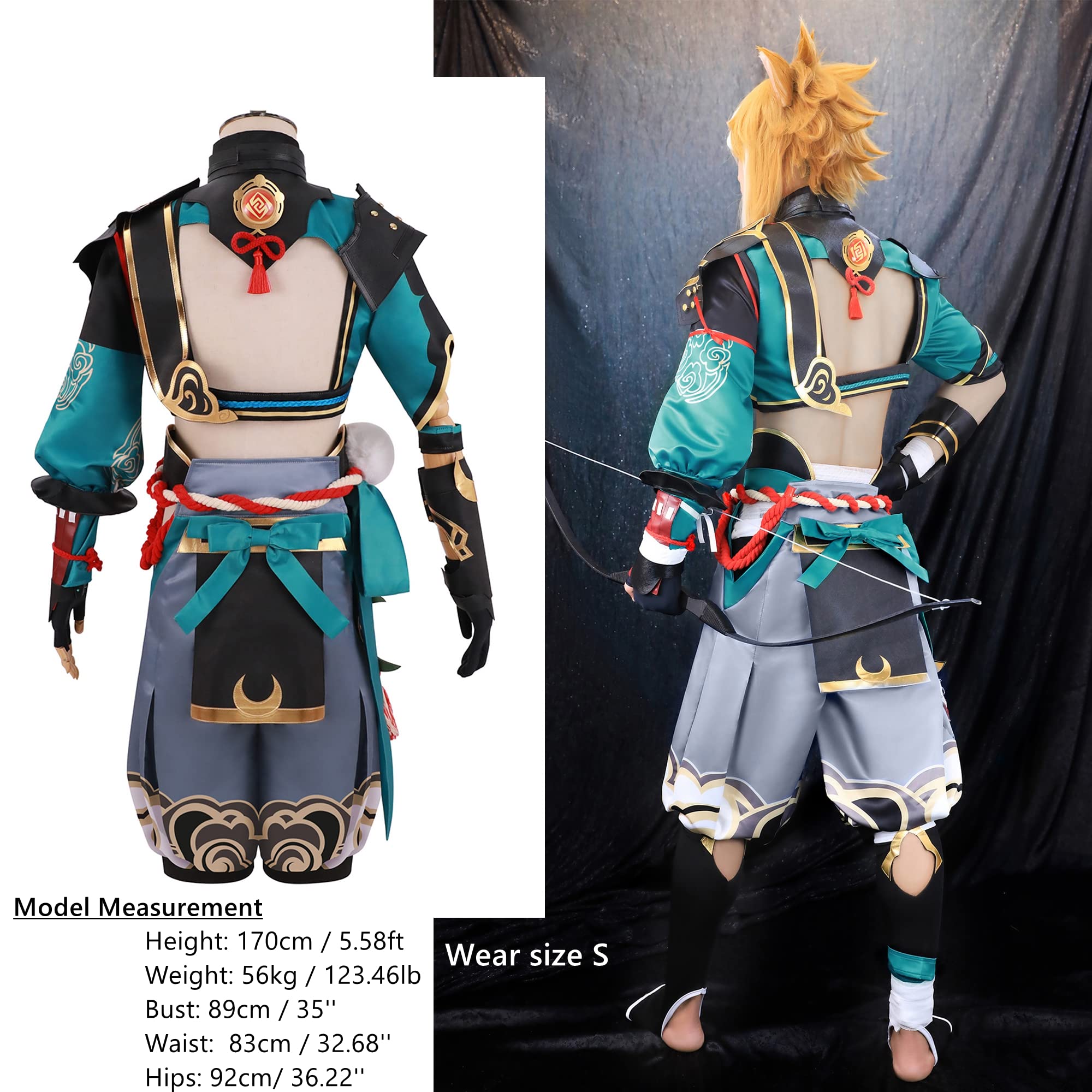 Gorou Cosplay Costume Full Set for Men - Genshin Impact Anime Outfit with Wig & Accessories | Perfect for Halloween, Conventions, and Cosplay Events