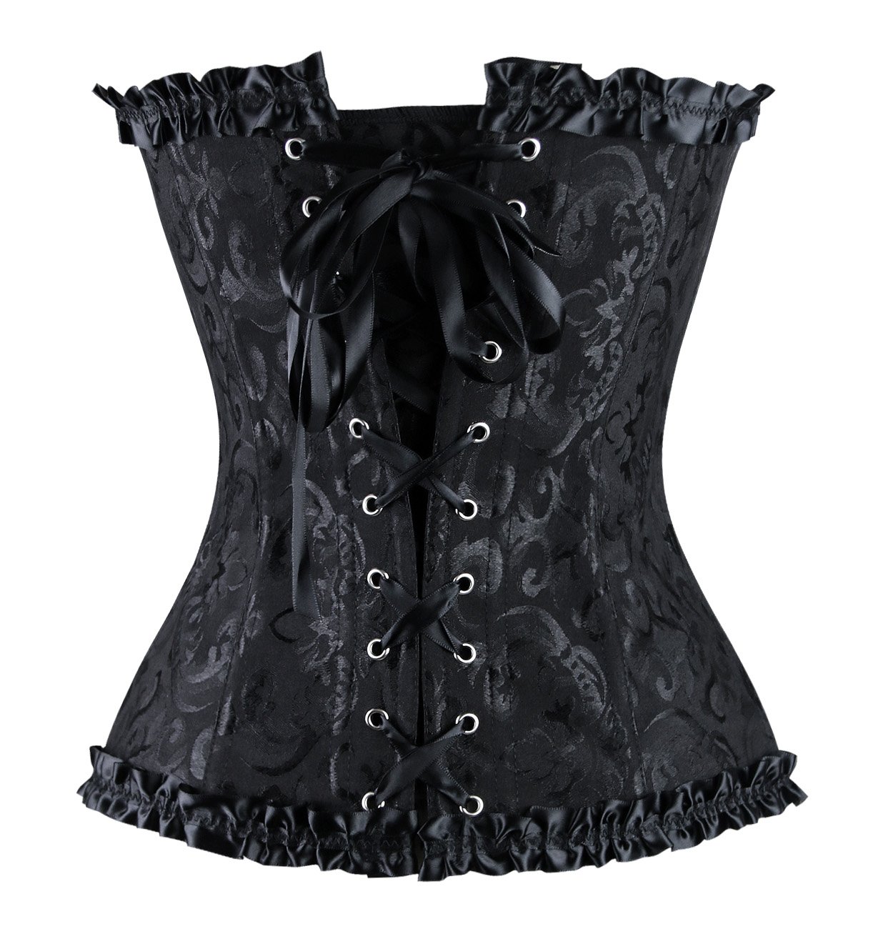 Charmian Women's Burlesque Brocade Corset Bustier - Elegant Wedding Bridal Lingerie for Dance Performances & Special Occasions