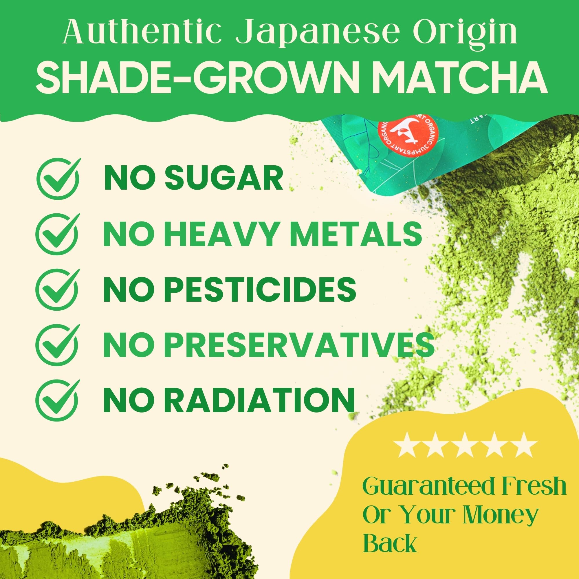 Premium Japanese Ceremonial Grade Matcha Green Tea Powder - 50g (25 Servings) | 70mg Caffeine for Natural Energy & Focus | Organic, No Jitters or Crash | Ideal for Lattes, Smoothies, Baking & Detox Drinks | Perfect Morning Boost, Afternoon Pick-Me-Up & Meditation Companion | Miaroo