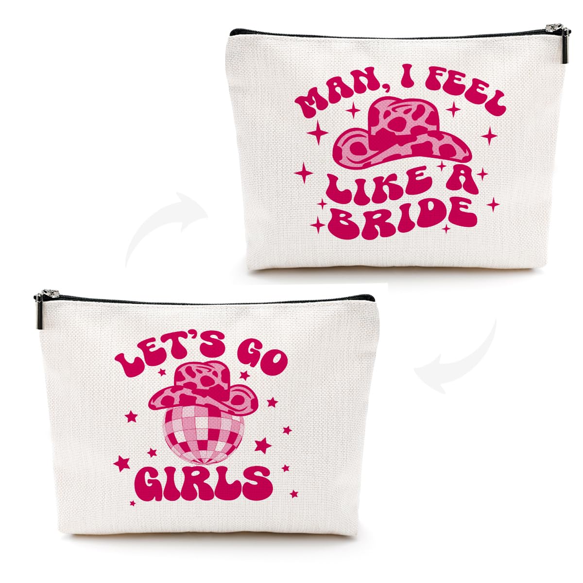 Cowgirl Makeup Bag - Western Cosmetic Bag for Women | Country Girl Gifts | Pink Preppy Makeup Pouch for Birthday, Christmas & Friend Gifts | Perfect for Country Music Lovers & Western Themed Events
