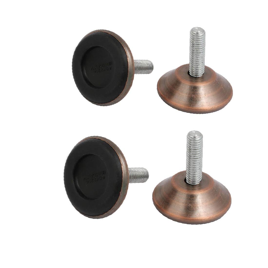 X-DREE 4pcs M8x25mm Threaded Adjustable Leveling Feet with 38mm Diameter Metal Base - Perfect for Furniture, Appliances, and Machinery Leveling