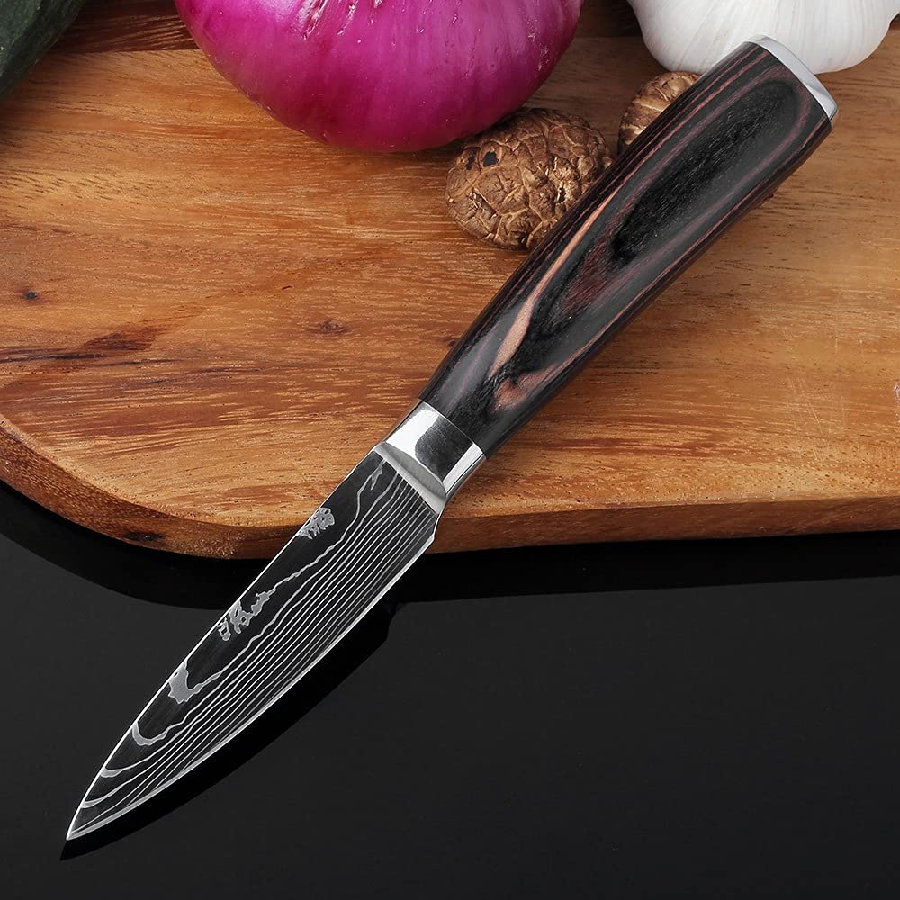 Premium Damascus Steel Kitchen Knife Set - 4PCS Chef Knives (3