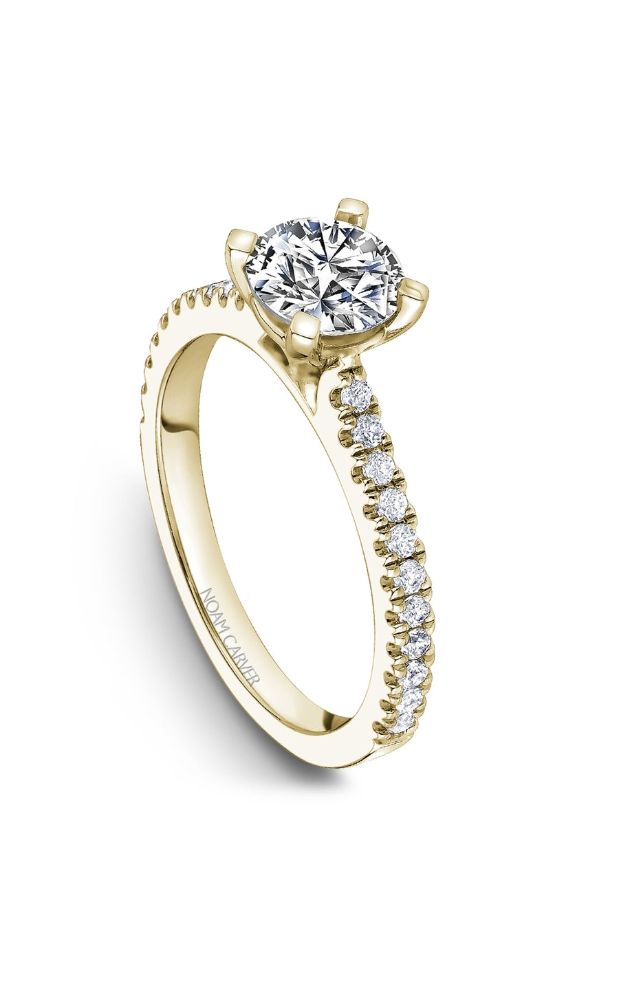 Noam Carver B350 01YA Bridal Engagement Ring - 14K White Gold Diamond Wedding Ring for Women, Perfect for Proposals, Anniversaries & Special Occasions
