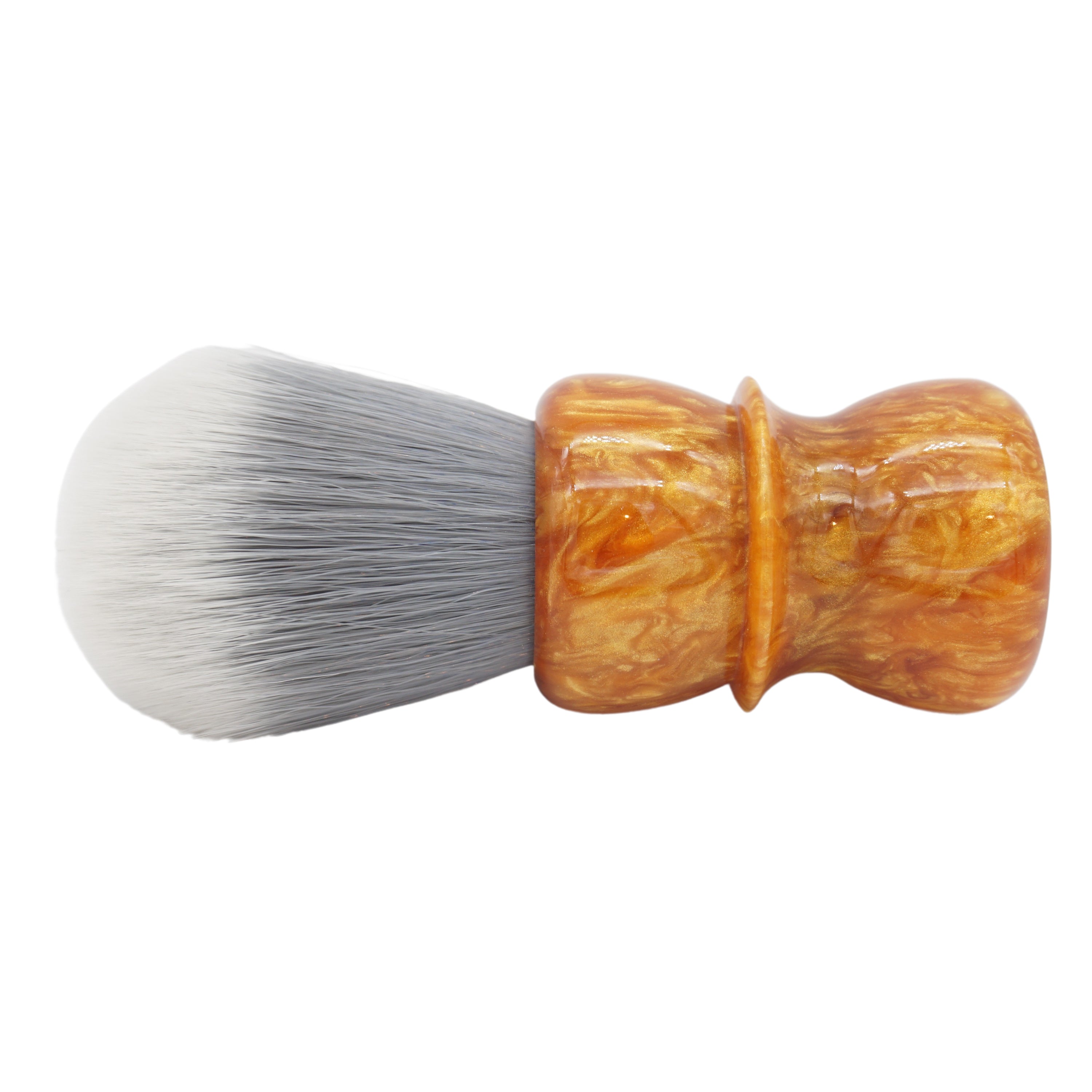 AP Shave Co. 26mm Silksmoke Synthetic Shaving Brush - Golden Butterscotch Handle | Premium Men's Wet Shaving Tool for Sensitive Skin | Perfect for Travel & Home Grooming Routine