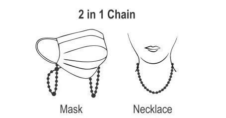 FEMEO Beaded Face Mask Lanyard Set of 2 - 23 Inch Stylish Glass Beaded Necklace Holder for Eyeglasses & Masks - Anti-Lost Strap for Women, Men & Kids - Perfect for Work, School & Travel