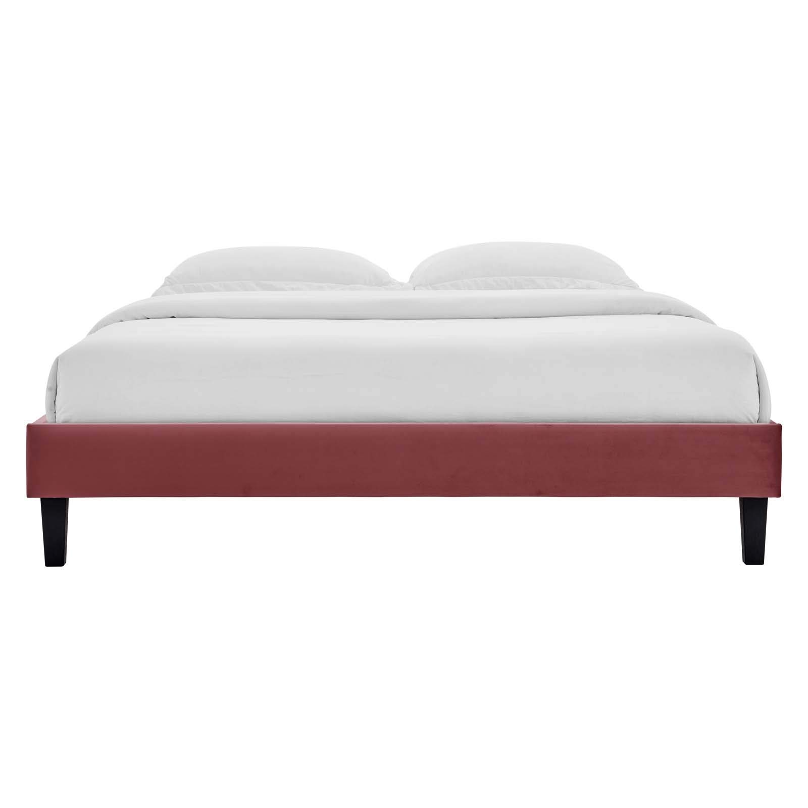 Modway Reign Platform Bed Frame - Twin Size, Dusty Rose Upholstered Bed - Perfect for Small Bedrooms, Guest Rooms & Dorm Rooms