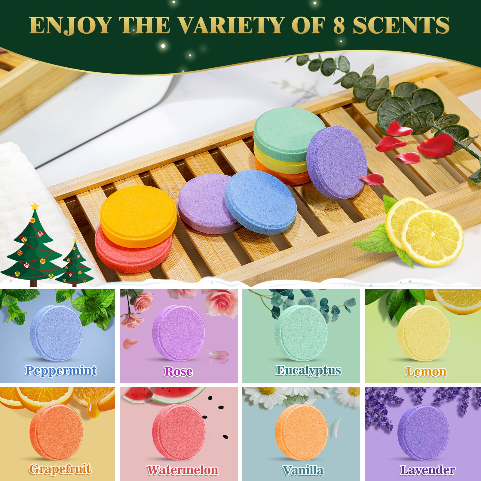 Relaxing Aromatherapy Shower Steamers & Bath Bombs Set - Perfect Gifts for Women, Kids, Christmas Stocking Stuffers - Ideal for Spa Nights, Self-Care Routines & Holiday Presents