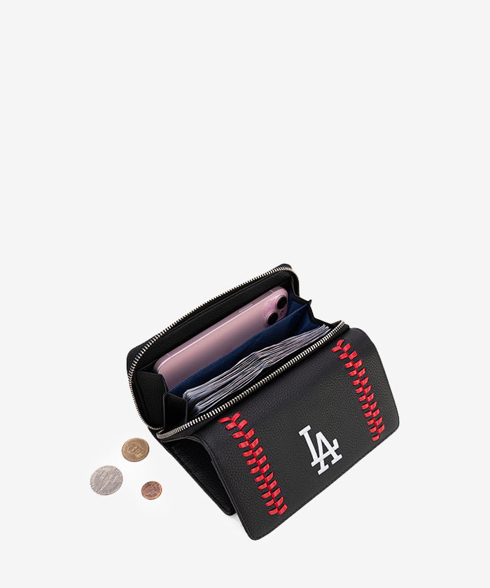 Authentic MLB Los Angeles Dodgers Genuine Leather Wallet for Men - Premium Bifold Credit Card Holder - Perfect for Baseball Fans & Game Day Accessories