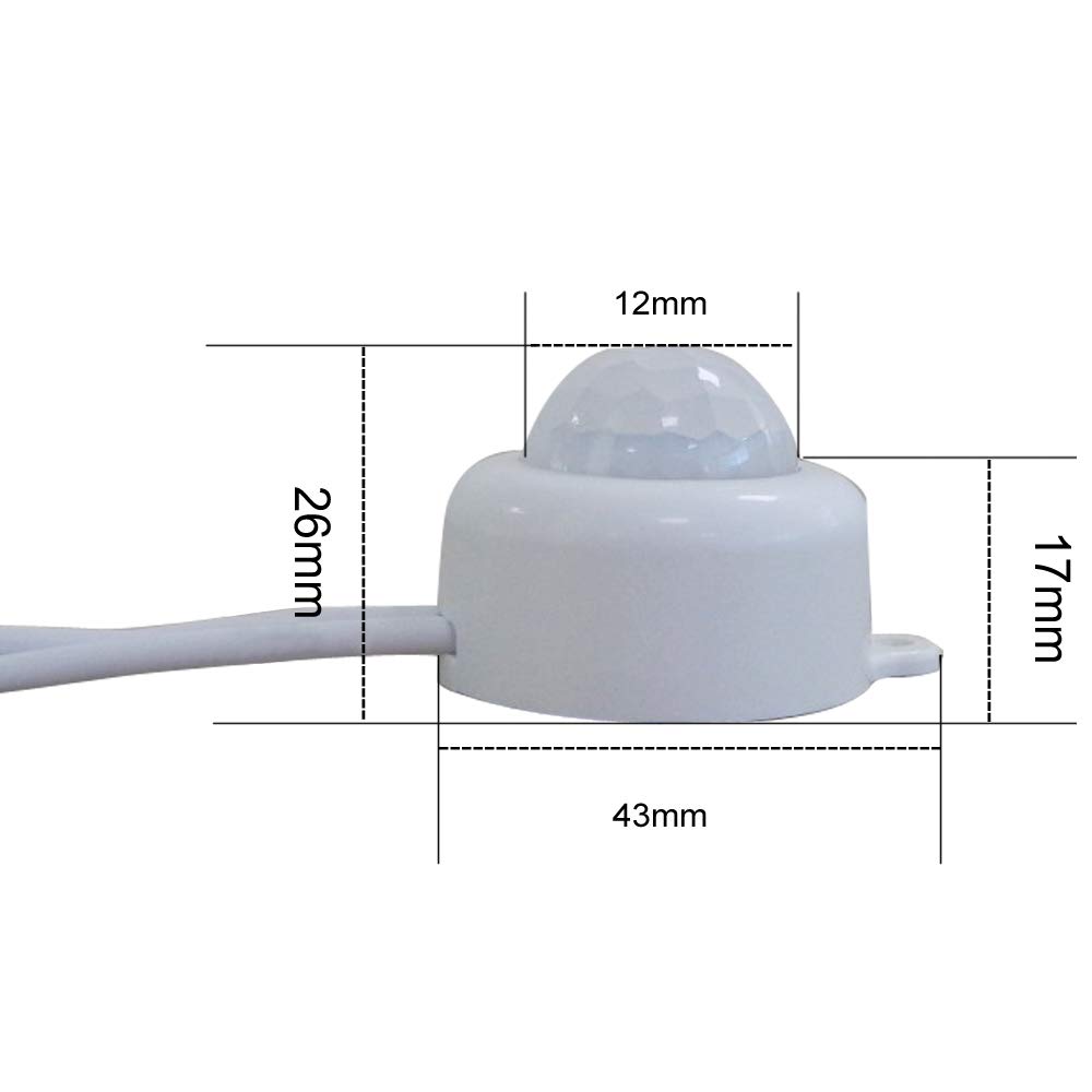 5V 2A PIR Motion Sensor Switch with USB Cable - Auto On/Off for LED Strip Lights, Night Lights & Security Lighting (Light Sensor, White) - Perfect for Home, Office & Closet Lighting Automation
