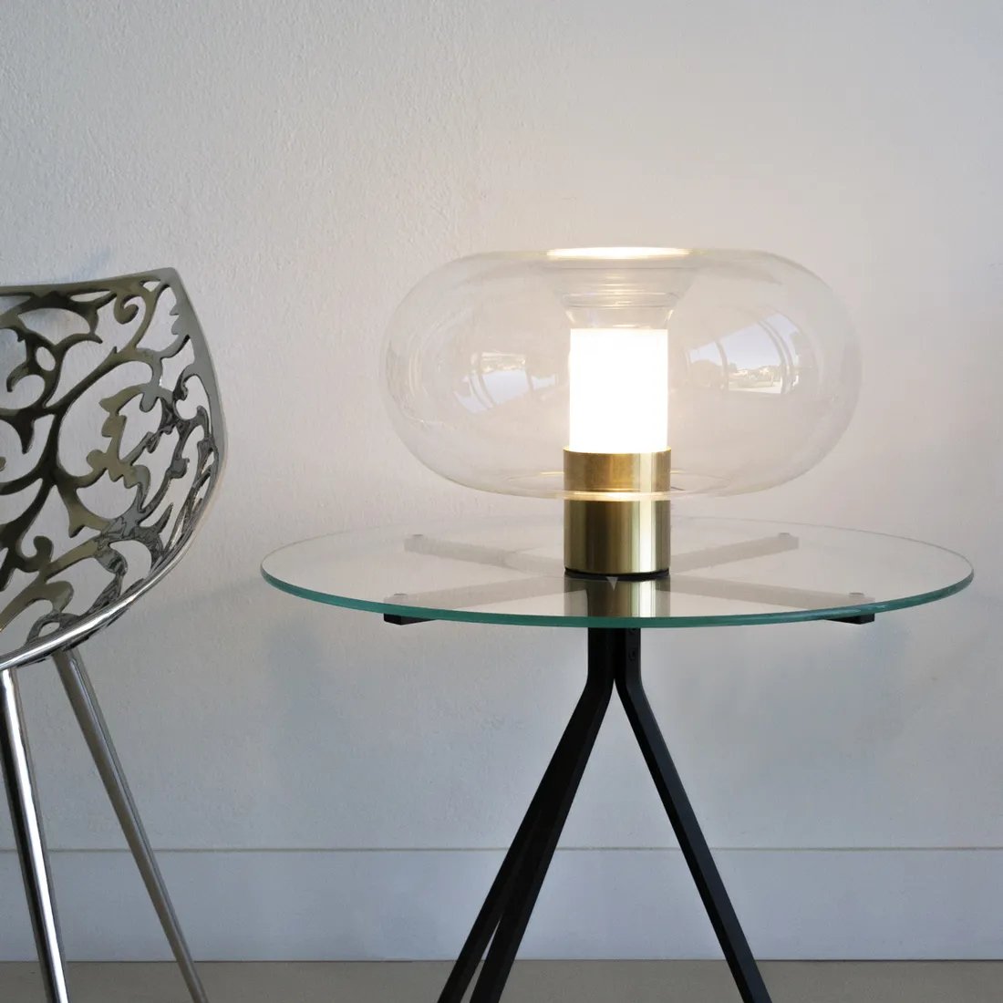 Fontanella Table Lamp by FontanaArte - Modern LED Bedside Lamp for Living Room, Bedroom & Office - Adjustable Brightness & Warm White Light