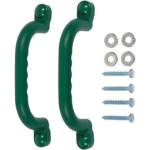 SSS Logo Swing Set Handles - 10 Inch Green Playground Handles for Outdoor Swing Sets | Durable Swing Accessories for Backyard, Park & Playground Equipment