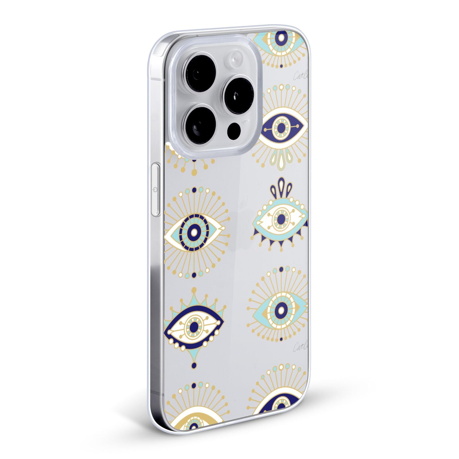 Officially Licensed Cat Coquillette Blue Gold Evil Eye Soft Gel Phone Case for Apple iPhone X/Xs - Stylish Protection with Bohemian Design for Everyday Use