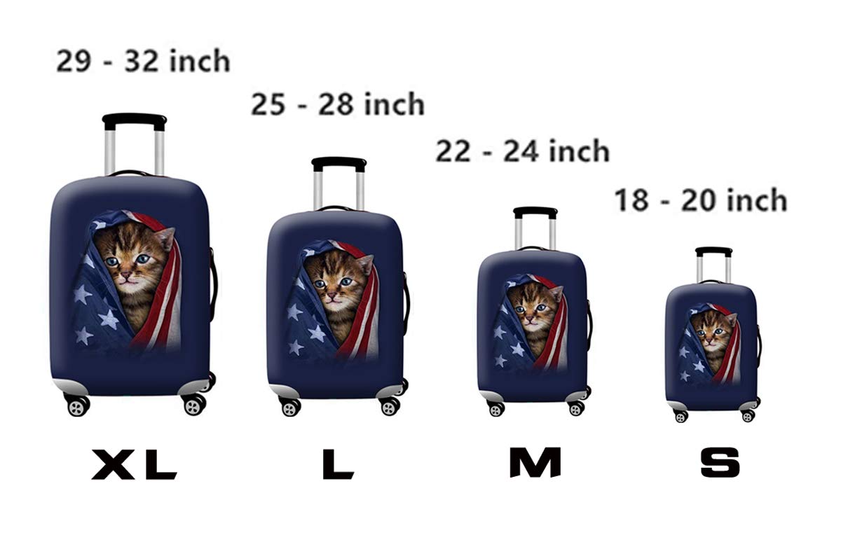 WUJIAONIAO Spandex Suitcase Cover - Washable Luggage Protector for 18-20 Inch Bags (S Size) | Perfect for Air Travel, Vacation & Business Trips