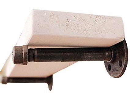 Industrial Pipe Shelf - 6 Inch Heavy Duty Metal Brackets (2 Pack) - DIY Floating Shelves, Custom Shelving, Plumbing Pipe Decor - Perfect for Home Office, Loft, Industrial Style Living Room & Bedroom Storage Solutions