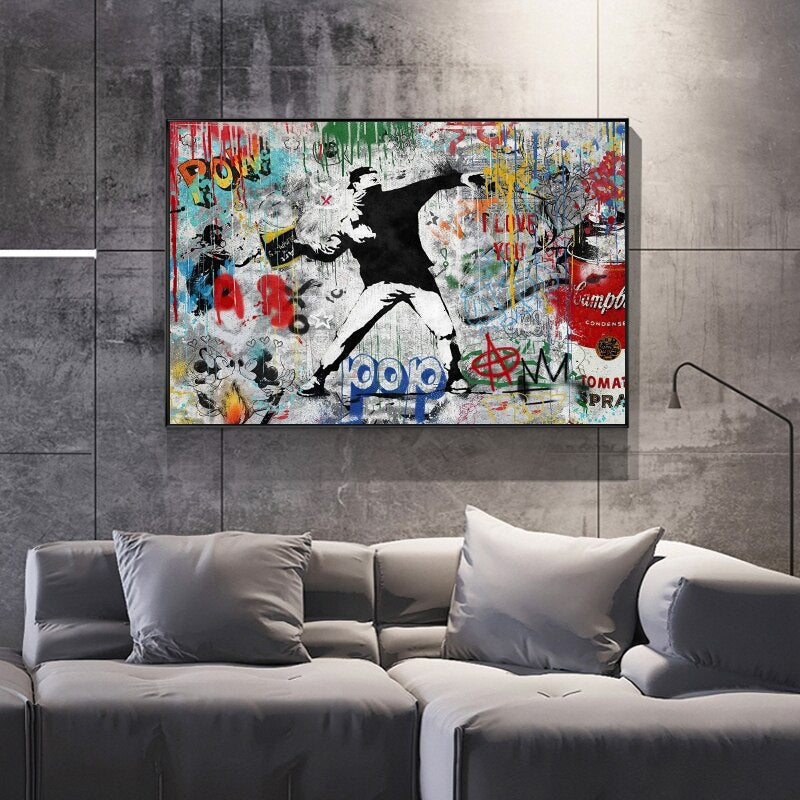 Banksy Street Art Premium Collection - Authentic Urban Art Prints for Home & Office Decor | Perfect for Modern Living Rooms, Offices & Gift Ideas