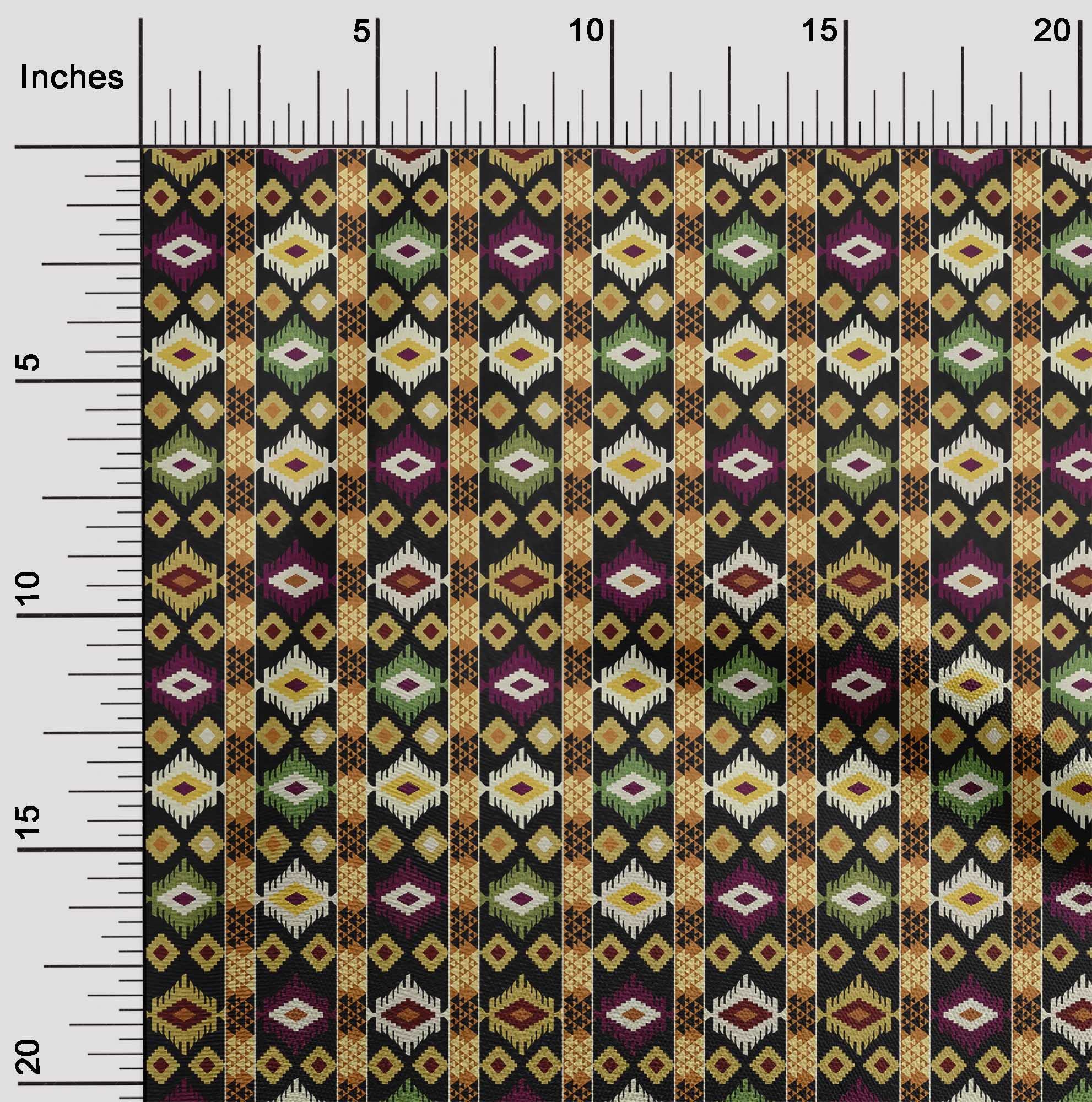 Premium 100% Cotton Jersey Black Fabric - Asian Kilim Print Dress Material by The Yard (58