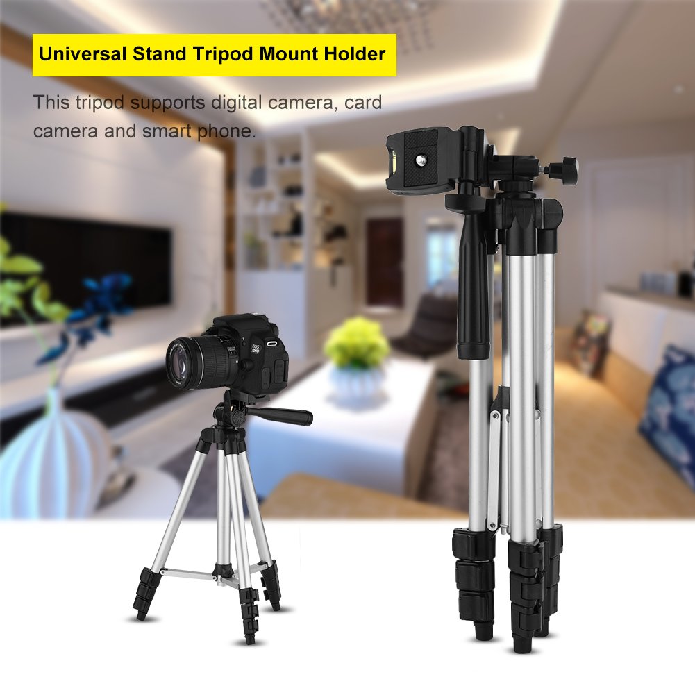 Universal Adjustable Phone Tripod Stand - Portable Travel Tripod for Smartphones & Digital Cameras with Storage Bag - Perfect for Vlogging, Live Streaming & Outdoor Photography