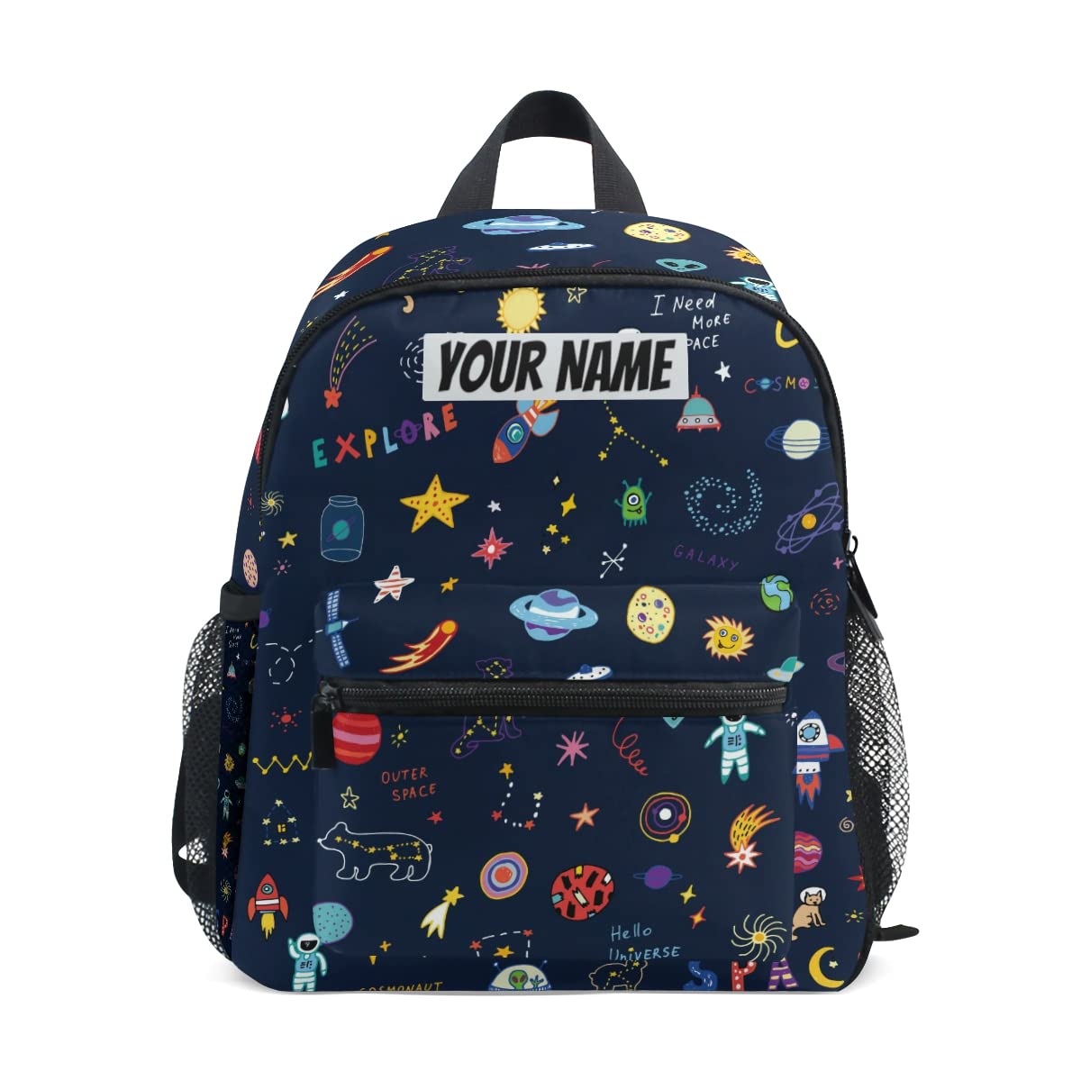 Glaphy Personalized Kids Backpack with Name - Outer Space Planets Design for Toddlers & Preschoolers | Daycare, Travel & School Bookbag for Boys & Girls | Perfect for Daycare, School & Family Trips