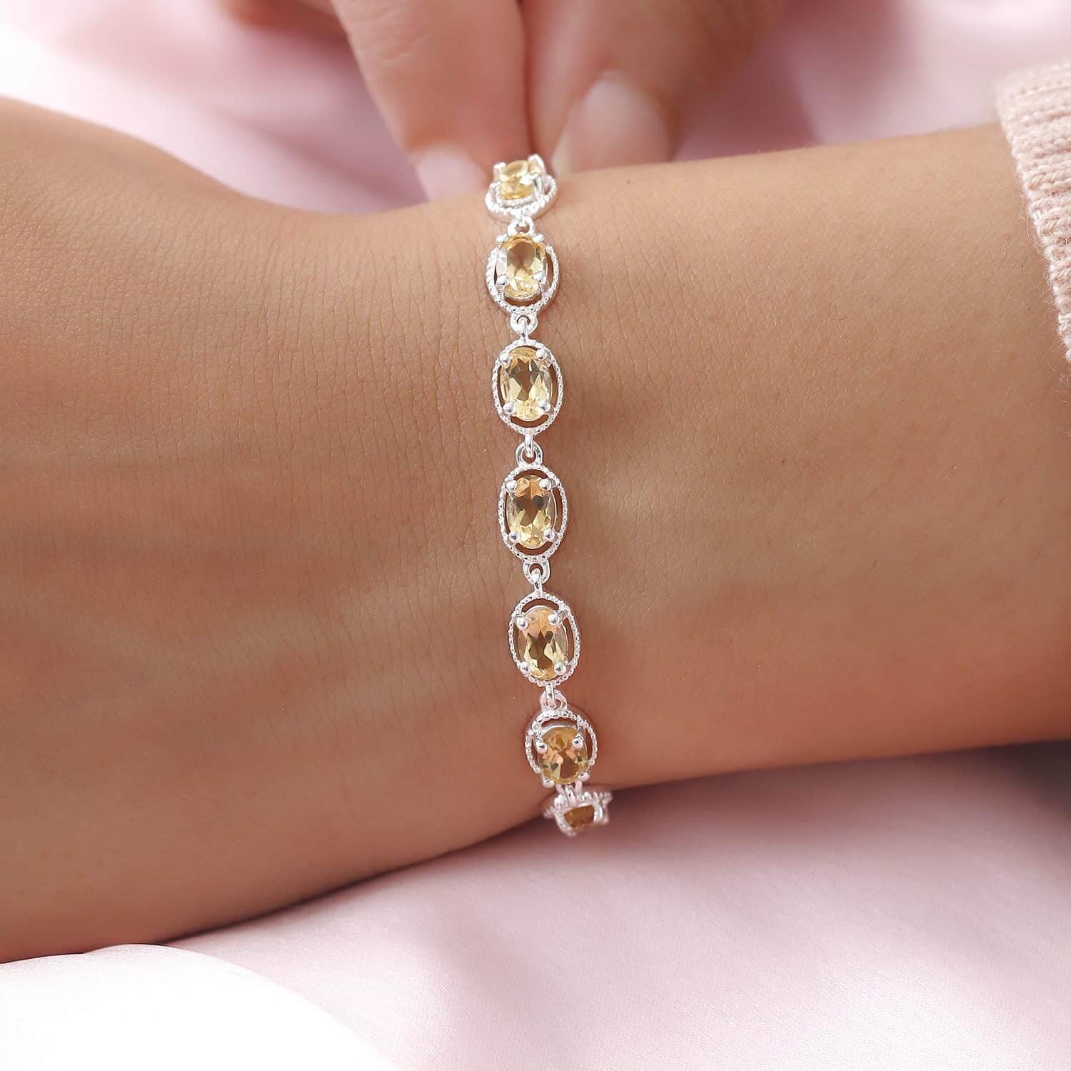 925 Sterling Silver Citrine Bolo Bracelet for Women - Chakra Healing Jewelry, Adjustable Bolo Design, Elegant Birthday Gift for Her | Perfect for Yoga, Meditation & Spiritual Healing